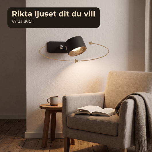 Alba™ – Trådlös vägglampa med magnetfäste
