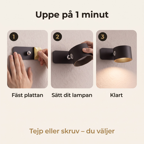 Alba™ – Trådlös vägglampa med magnetfäste