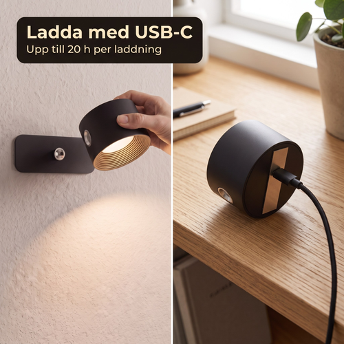 Alba™ – Trådlös vägglampa med magnetfäste