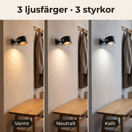 Alba™ – Trådlös vägglampa med magnetfäste