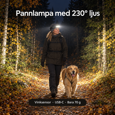 Ljusbåge™ – Pannlampa med 230° ljus