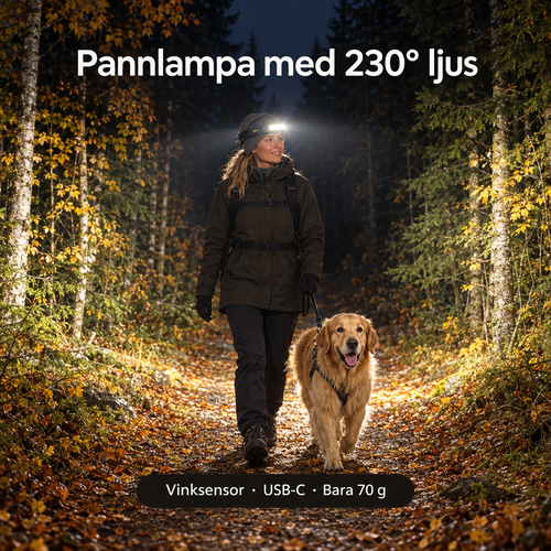 Ljusbåge™ – Pannlampa med 230° ljus