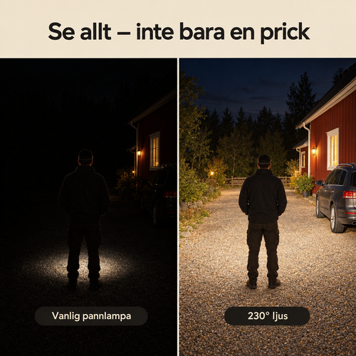 Ljusbåge™ – Pannlampa med 230° ljus