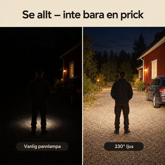 Ljusbåge™ – Pannlampa med 230° ljus